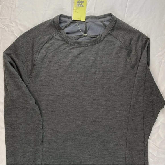 Men’s All In Motion Merino Wool Blend Long Sleeve Shirt Size S Ebony Heather - Picture 2 of 5